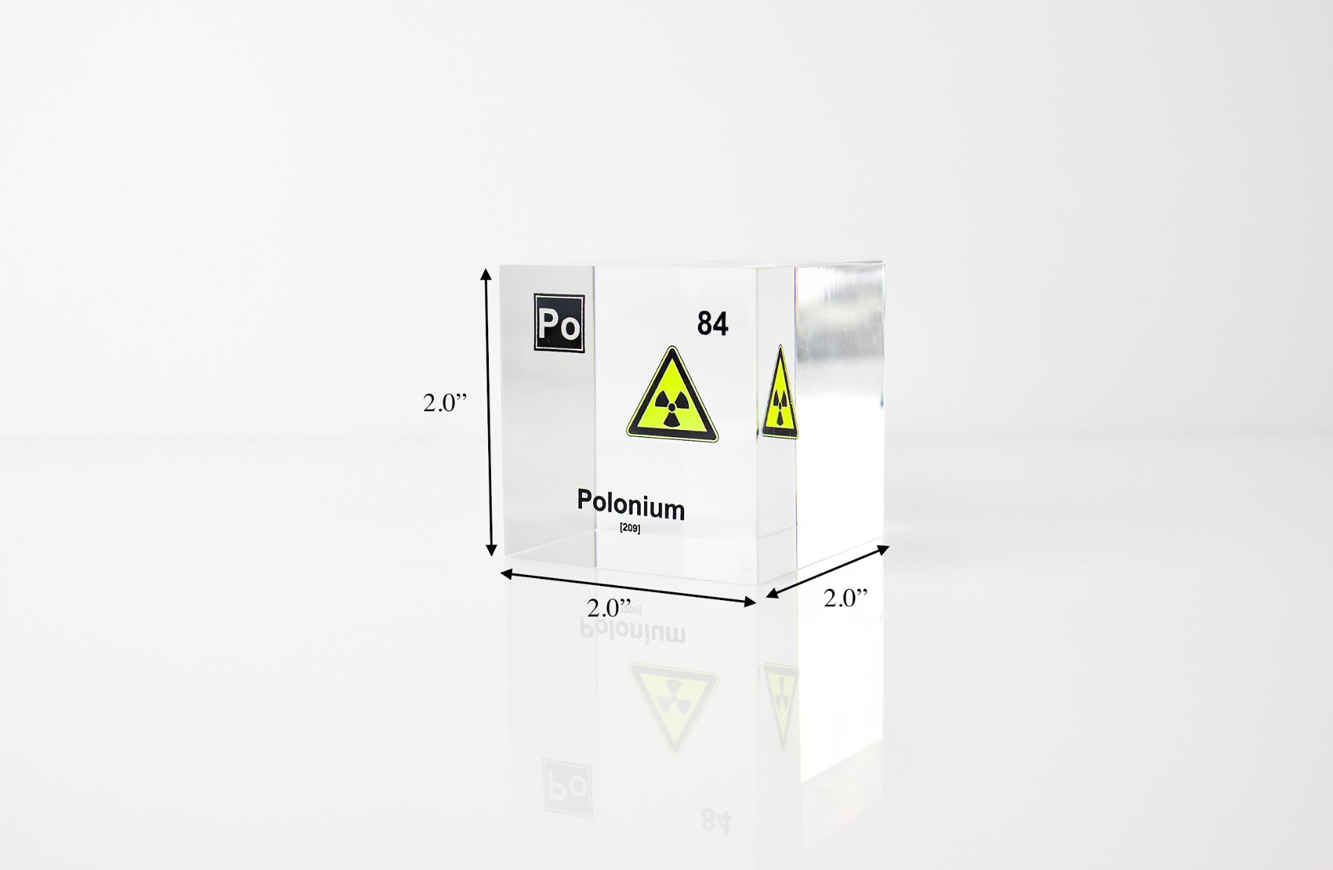 Polonium Element Cube - 2" Acrylic Display - Atomic Number 84