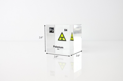 Polonium Element Cube - 2" Acrylic Display - Atomic Number 84