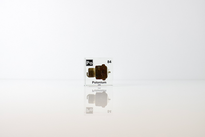 Polonium (Spark Plug) Element Cube - 2" Acrylic Display - Atomic Number 84