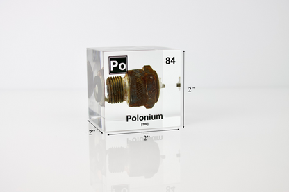 Polonium (Spark Plug) Element Cube - 2" Acrylic Display - Atomic Number 84