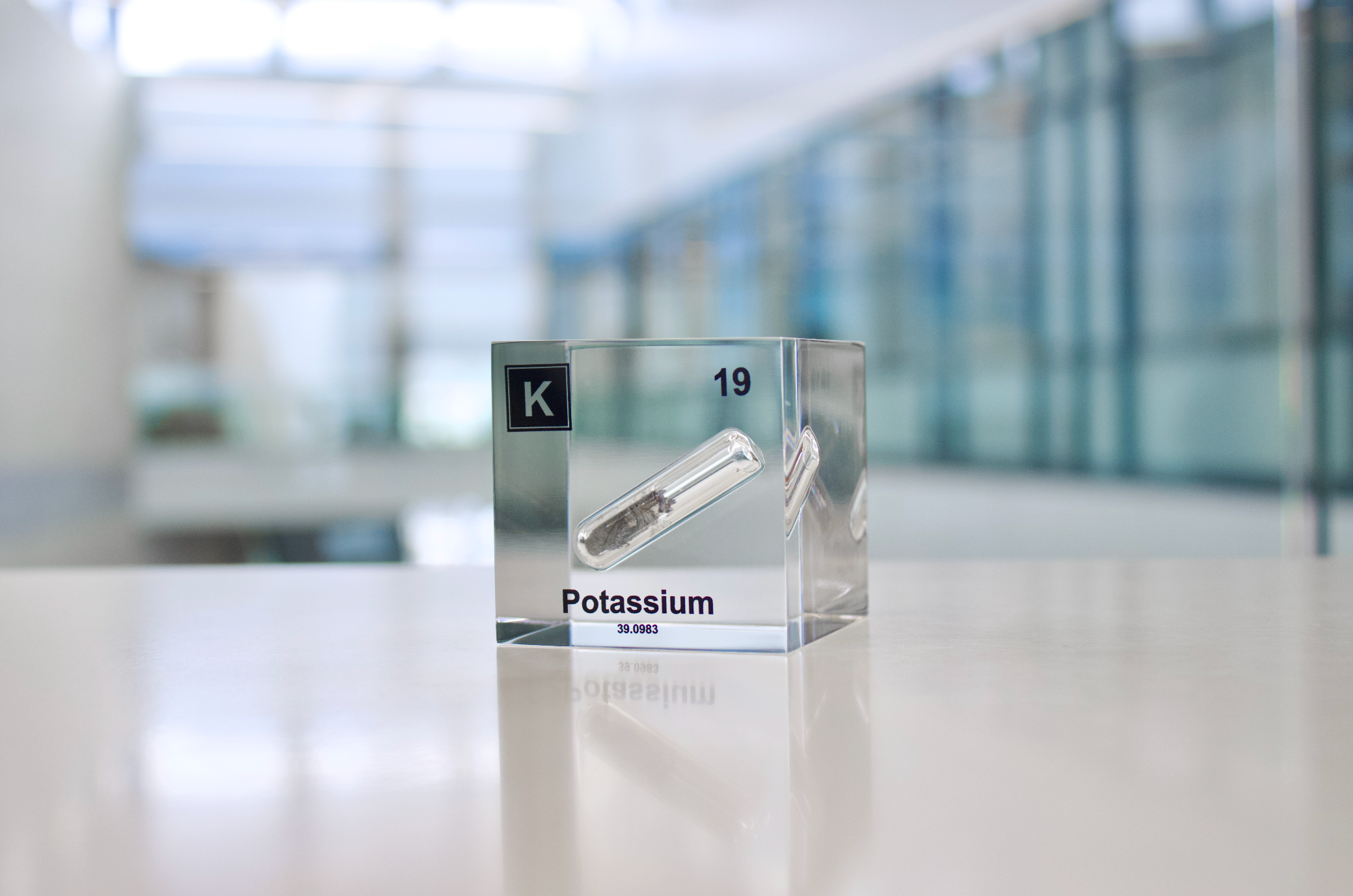 Potassium Element Cube - 2" Acrylic Display - Atomic Number 19