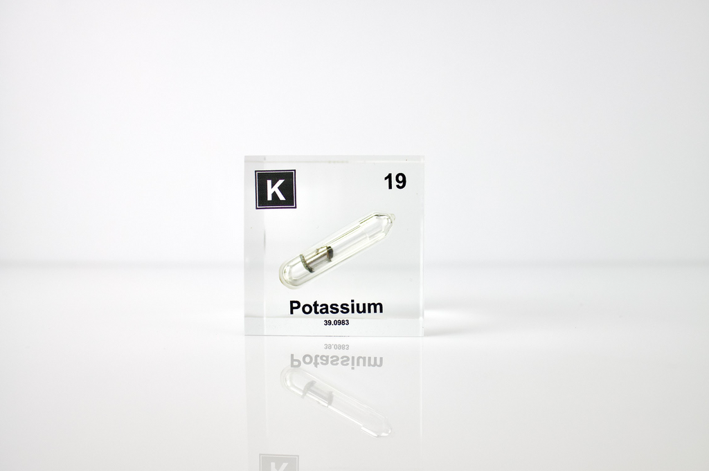 Potassium Element Cube - 2" Acrylic Display - Atomic Number 19