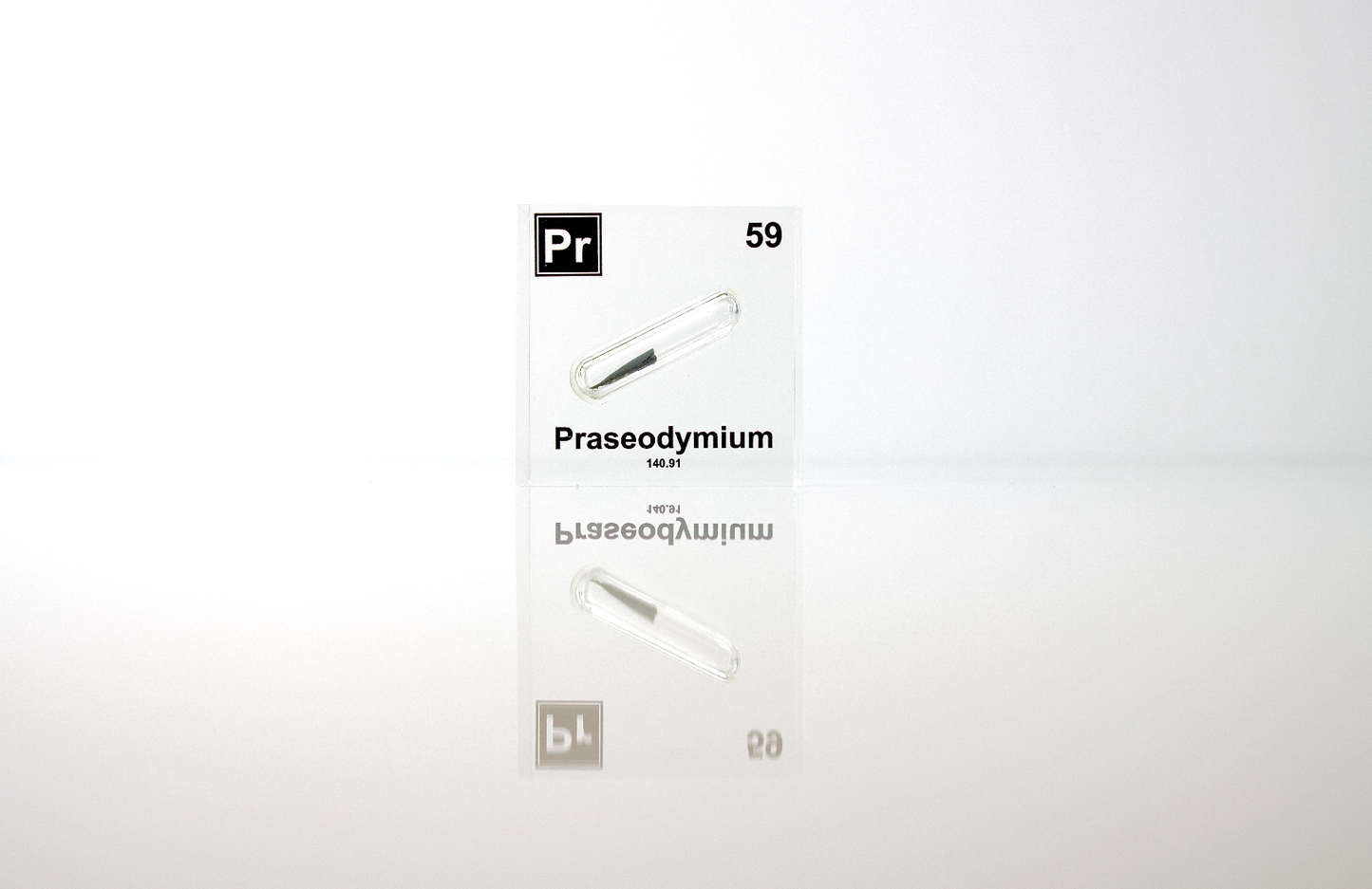 Praseodymium Element Cube - 2" Acrylic Display - Atomic Number 59