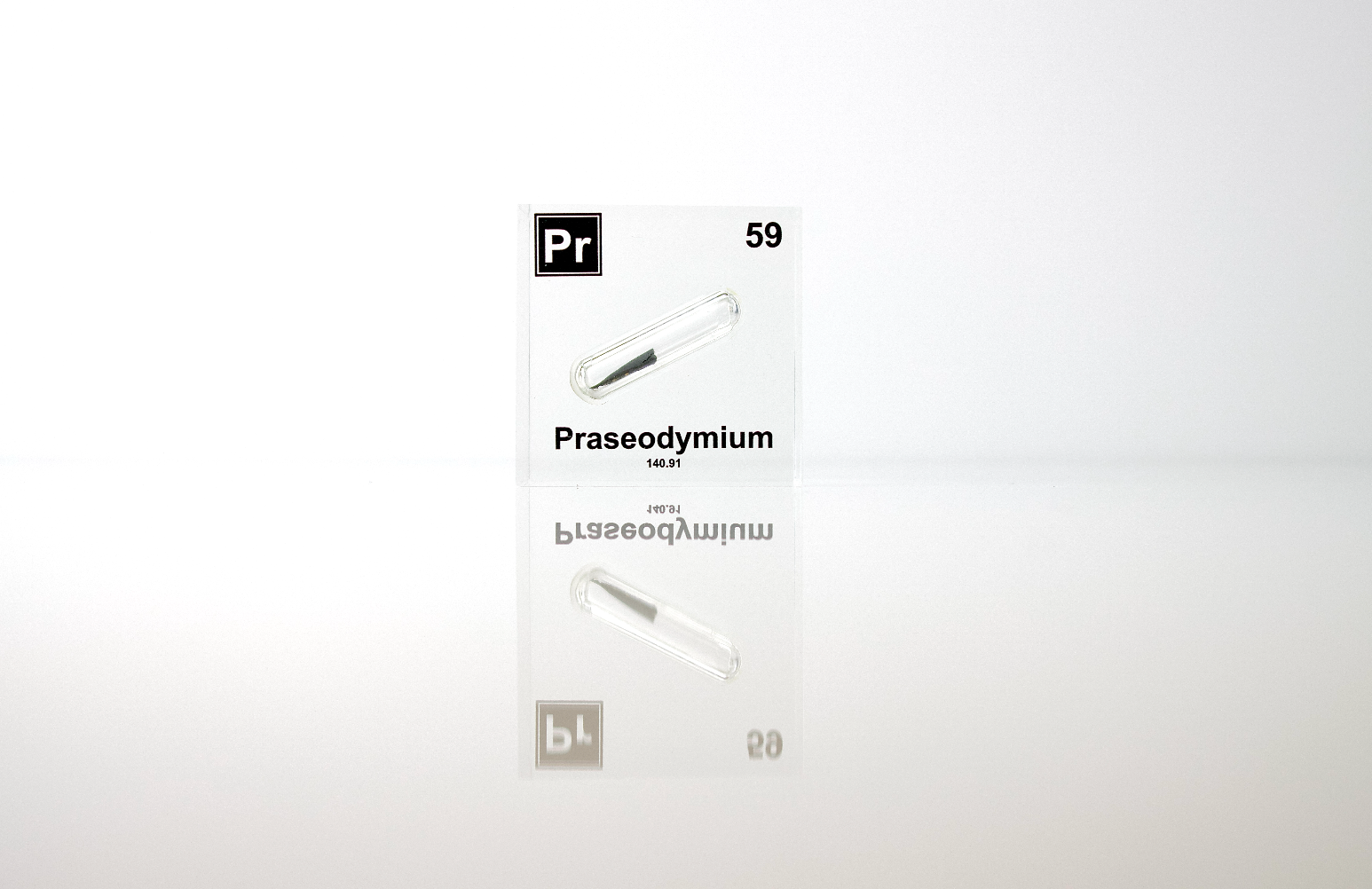 Praseodymium Element Cube - 2" Acrylic Display - Atomic Number 59