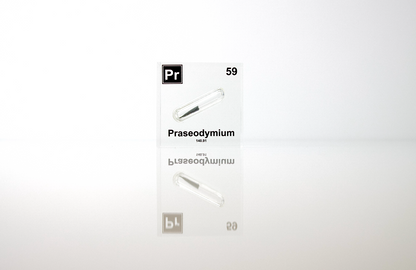 Praseodymium Element Cube - 2" Acrylic Display - Atomic Number 59