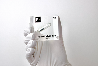 Praseodymium Element Cube - 2" Acrylic Display - Atomic Number 59