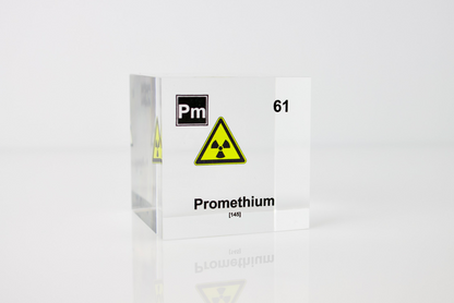 Promethium Element Cube - 2" Acrylic Display - Atomic Number 61