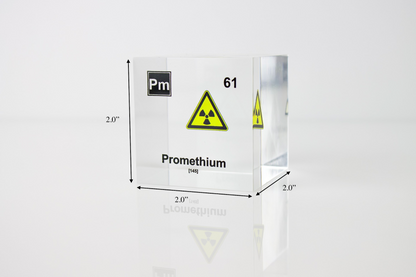 Promethium Element Cube - 2" Acrylic Display - Atomic Number 61