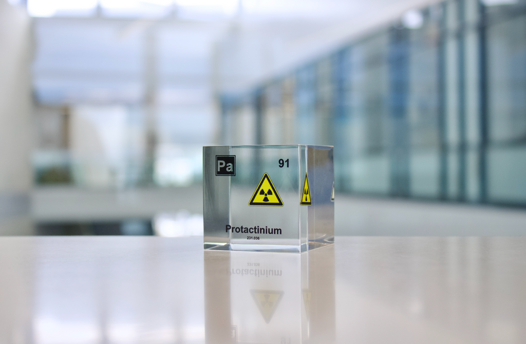 Protactinium Element Cube - 2" Acrylic Display - Atomic Number 91