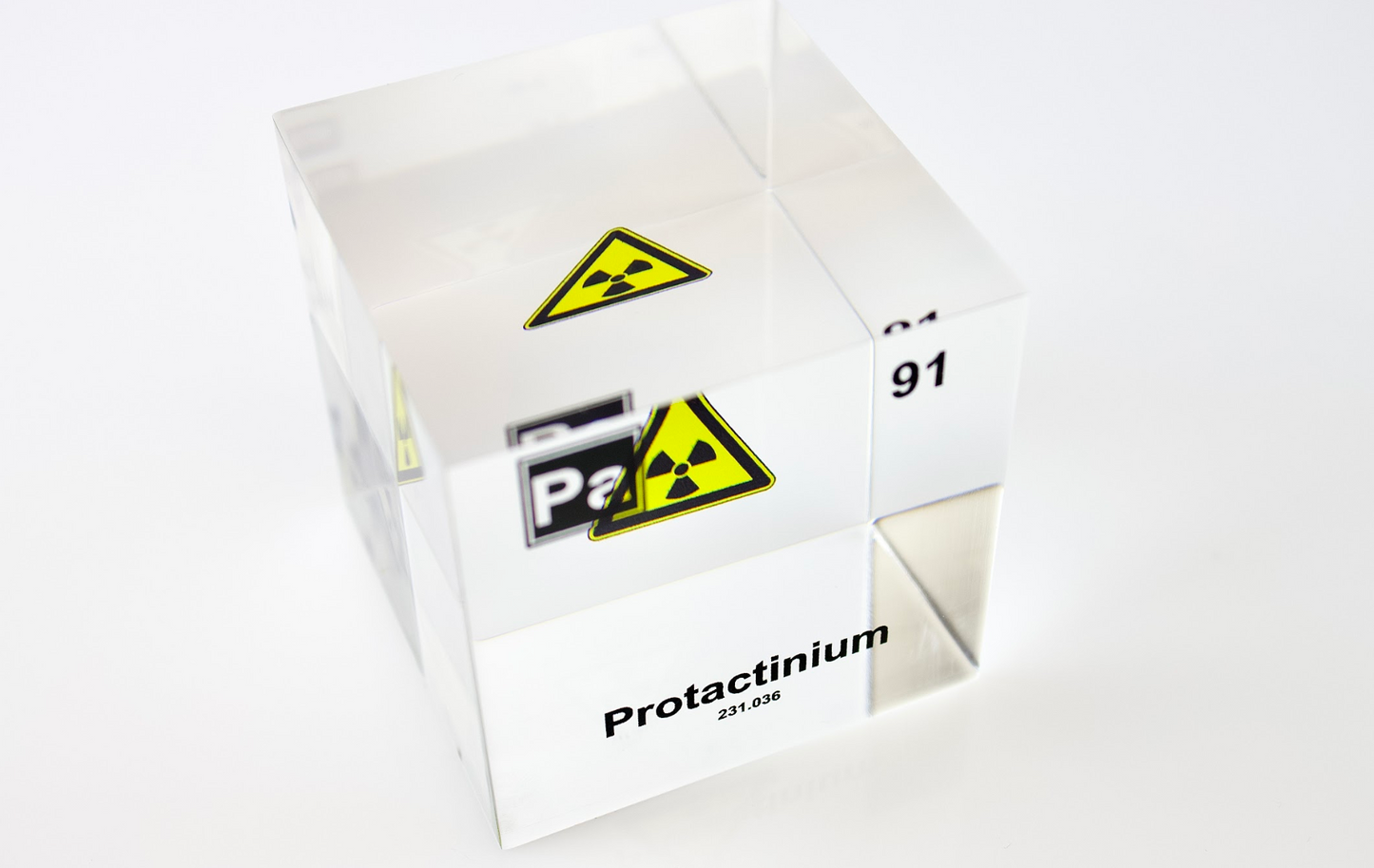 Protactinium Element Cube - 2" Acrylic Display - Atomic Number 91