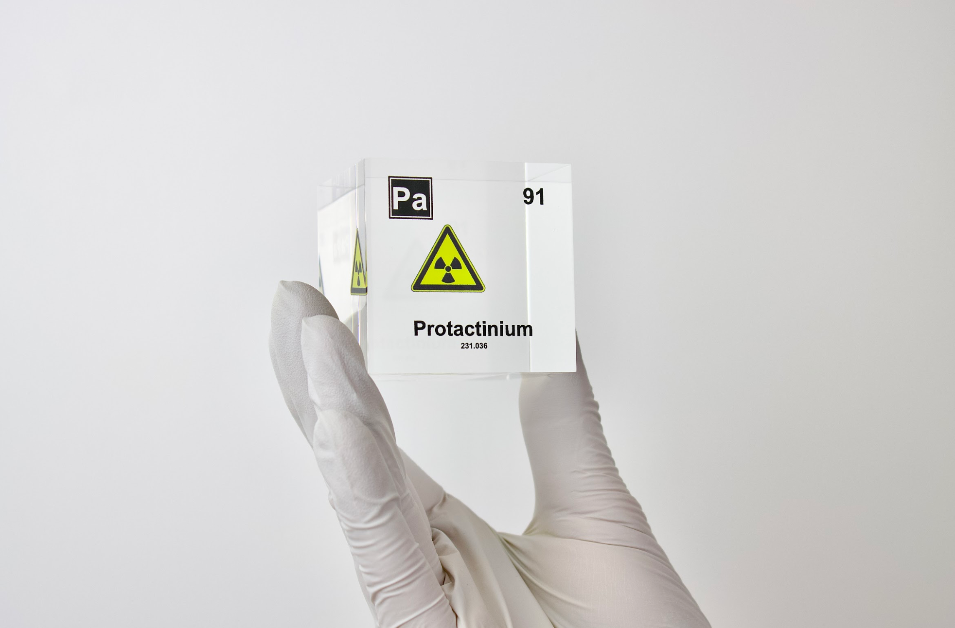 Protactinium Element Cube - 2" Acrylic Display - Atomic Number 91