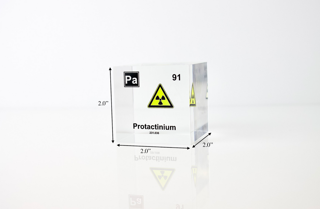 Protactinium Element Cube - 2" Acrylic Display - Atomic Number 91