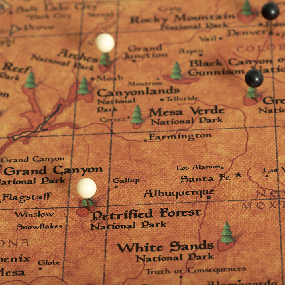 Push Pin National Parks Map: Golden Age (Pins Included)