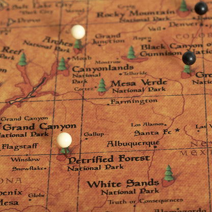 Push Pin National Parks Map: Golden Age (Pins Included)
