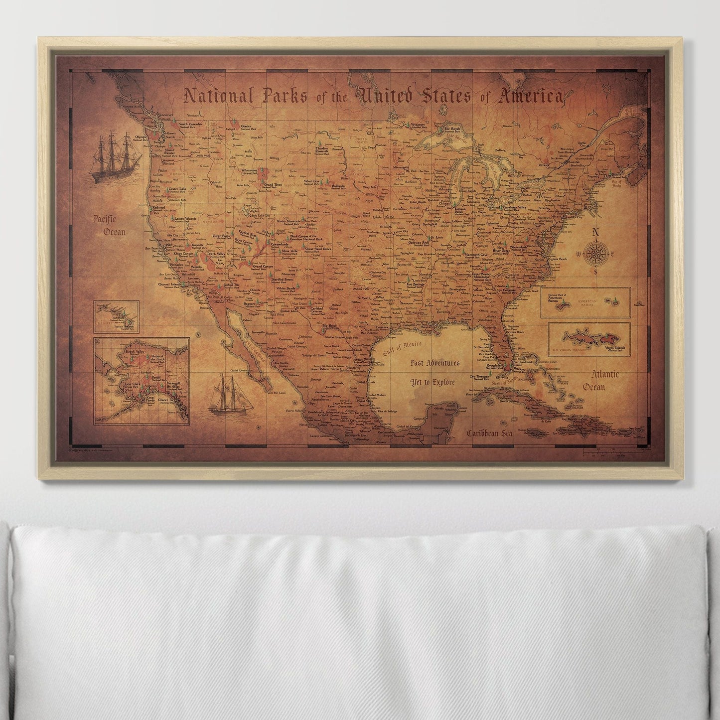 Push Pin National Parks Map: Golden Age (Pins Included)