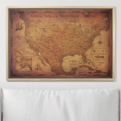 Push Pin National Parks Map: Golden Age (Pins Included)