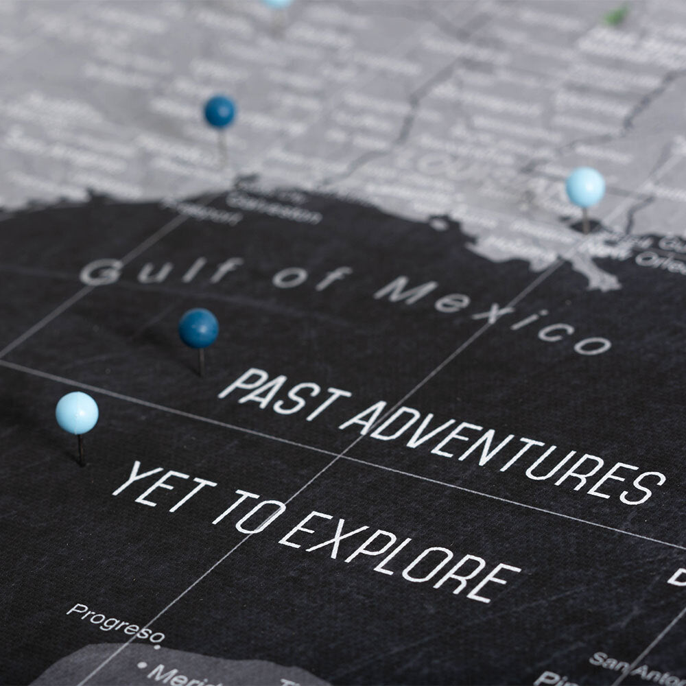 Push Pin National Parks Map: Modern Slate (Pins Included)