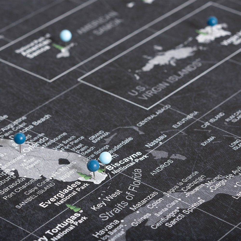 Push Pin National Parks Map: Modern Slate (Pins Included)
