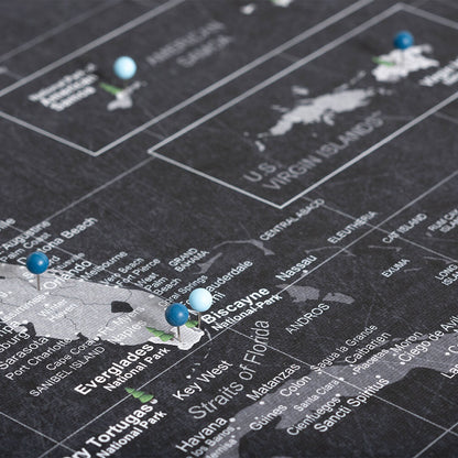 Push Pin National Parks Map: Modern Slate (Pins Included)