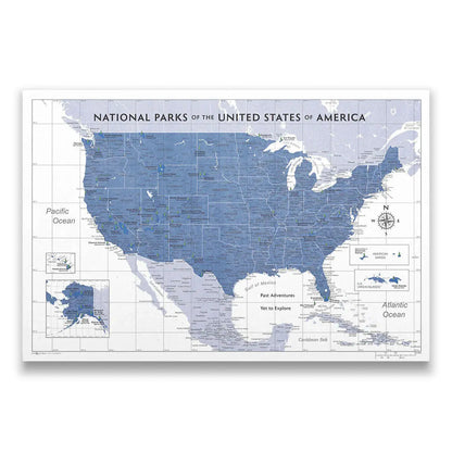Push Pin National Parks Map: Navy (Pins Included)