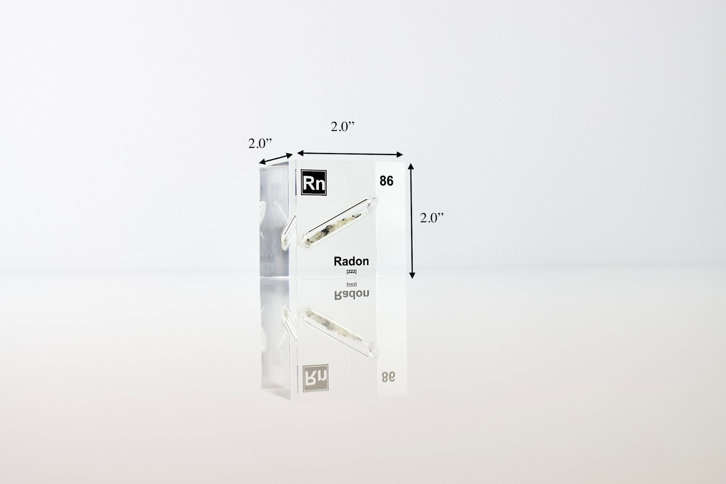 Radon Element Cube - 2" Acrylic Display - Atomic Number 86