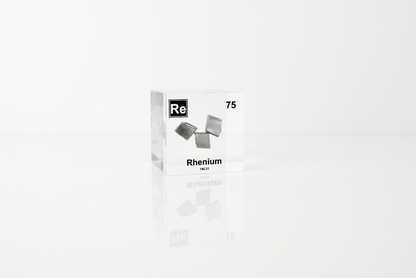 Rhenium Element Cube - 2" Acrylic Display - Atomic Number 75
