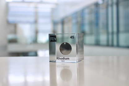 Rhodium Element Cube - 2" Acrylic Display - Atomic Number 45