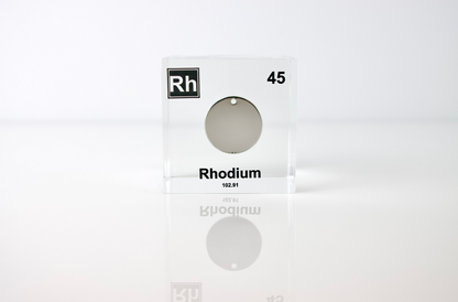 Rhodium Element Cube - 2" Acrylic Display - Atomic Number 45
