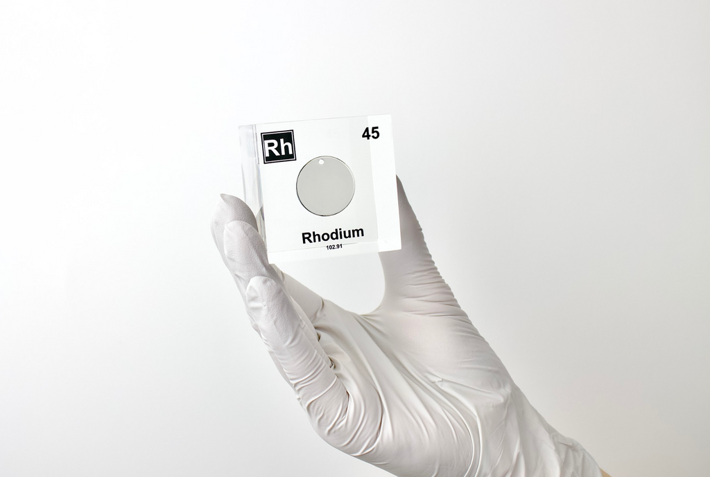 Rhodium Element Cube - 2" Acrylic Display - Atomic Number 45