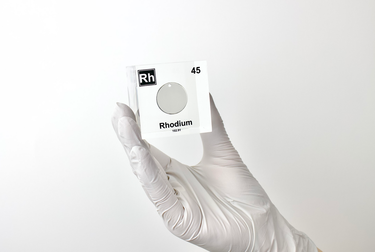 Rhodium Element Cube - 2" Acrylic Display - Atomic Number 45