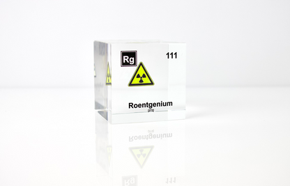 Roentgenium Element Cube - 2" Acrylic Display - Atomic Number 111