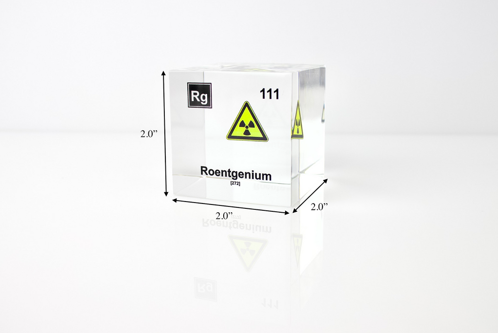 Roentgenium Element Cube - 2" Acrylic Display - Atomic Number 111