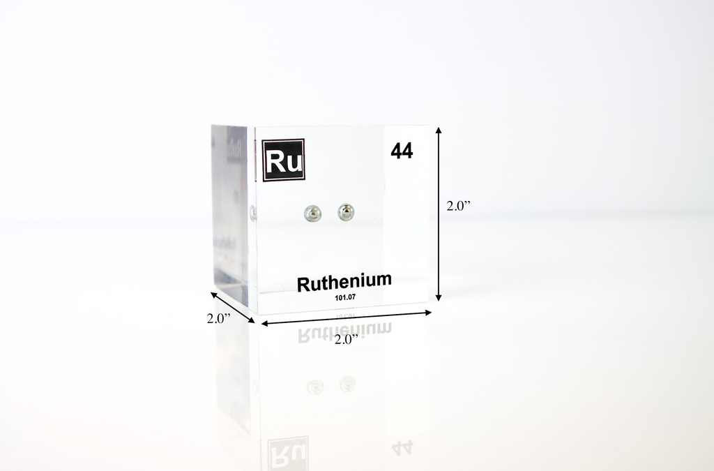 Ruthenium Element Cube - 2" Acrylic Display - Atomic Number 44