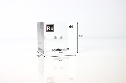 Ruthenium Element Cube - 2" Acrylic Display - Atomic Number 44