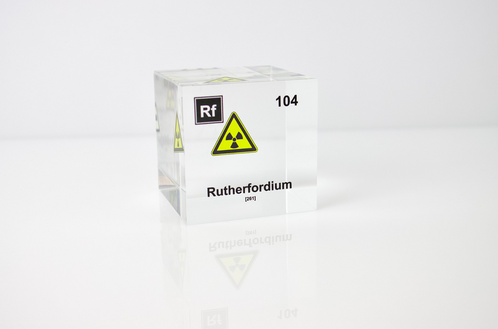 Rutherfordium Element Cube - 2" Acrylic Display - Atomic Number 104