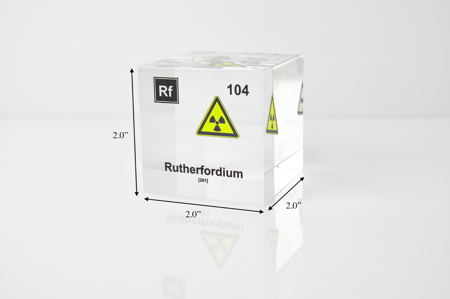 Rutherfordium Element Cube - 2" Acrylic Display - Atomic Number 104
