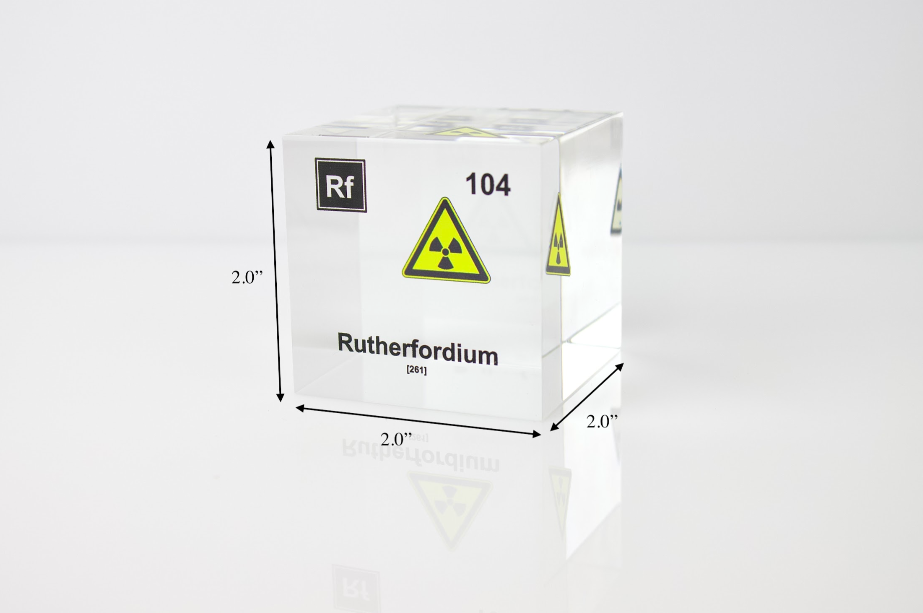 Rutherfordium Element Cube - 2" Acrylic Display - Atomic Number 104