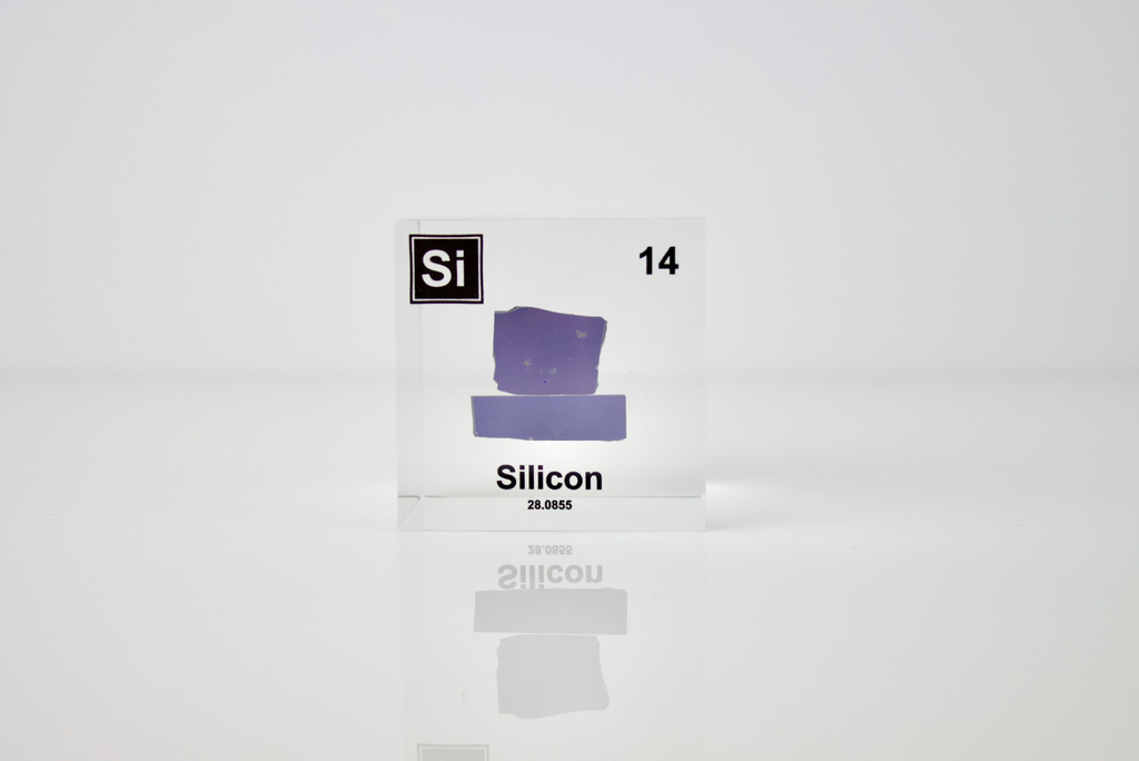 Silicon Element Cube - 2" Acrylic Display - Atomic Number 14