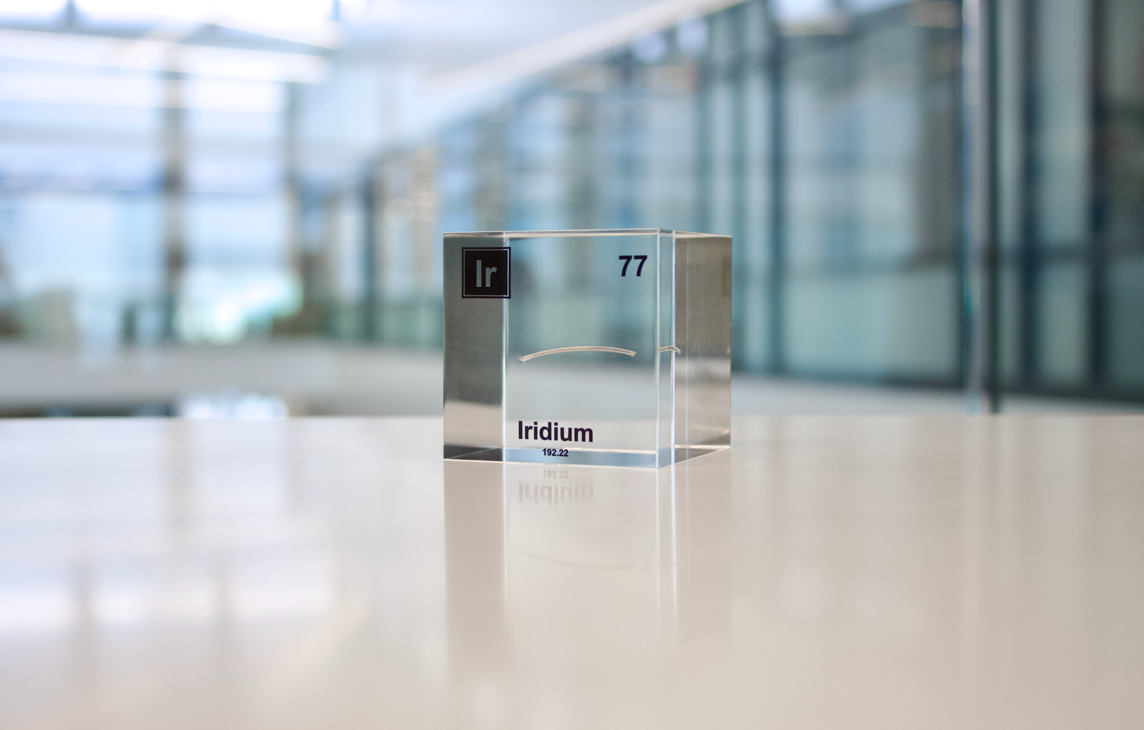 Iridium Element Cube - 2" Acrylic Display - Atomic Number 77