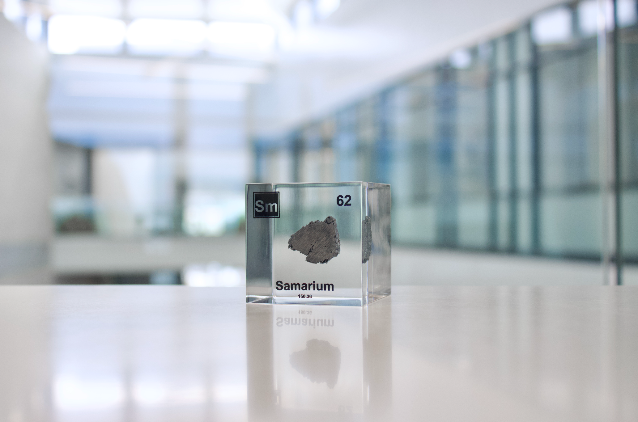 Samarium Element Cube - 2" Acrylic Display - Atomic Number 62