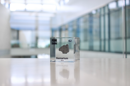 Samarium Element Cube - 2" Acrylic Display - Atomic Number 62