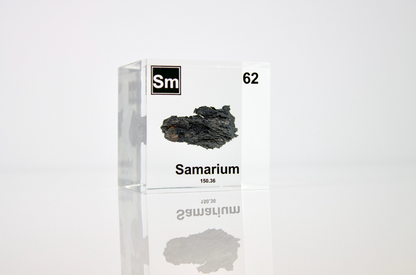 Samarium Element Cube - 2" Acrylic Display - Atomic Number 62