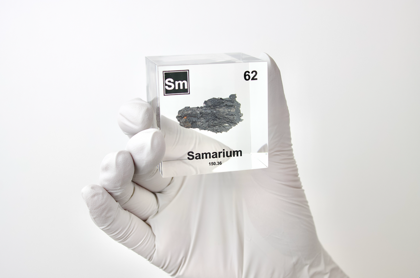 Samarium Element Cube - 2" Acrylic Display - Atomic Number 62