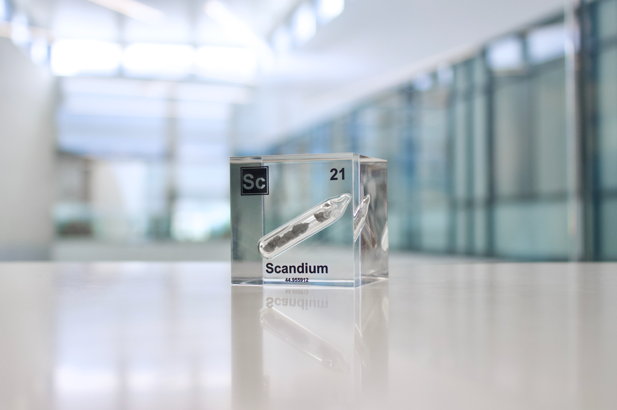 Scandium Element Cube - 2" Acrylic Display - Atomic Number 21