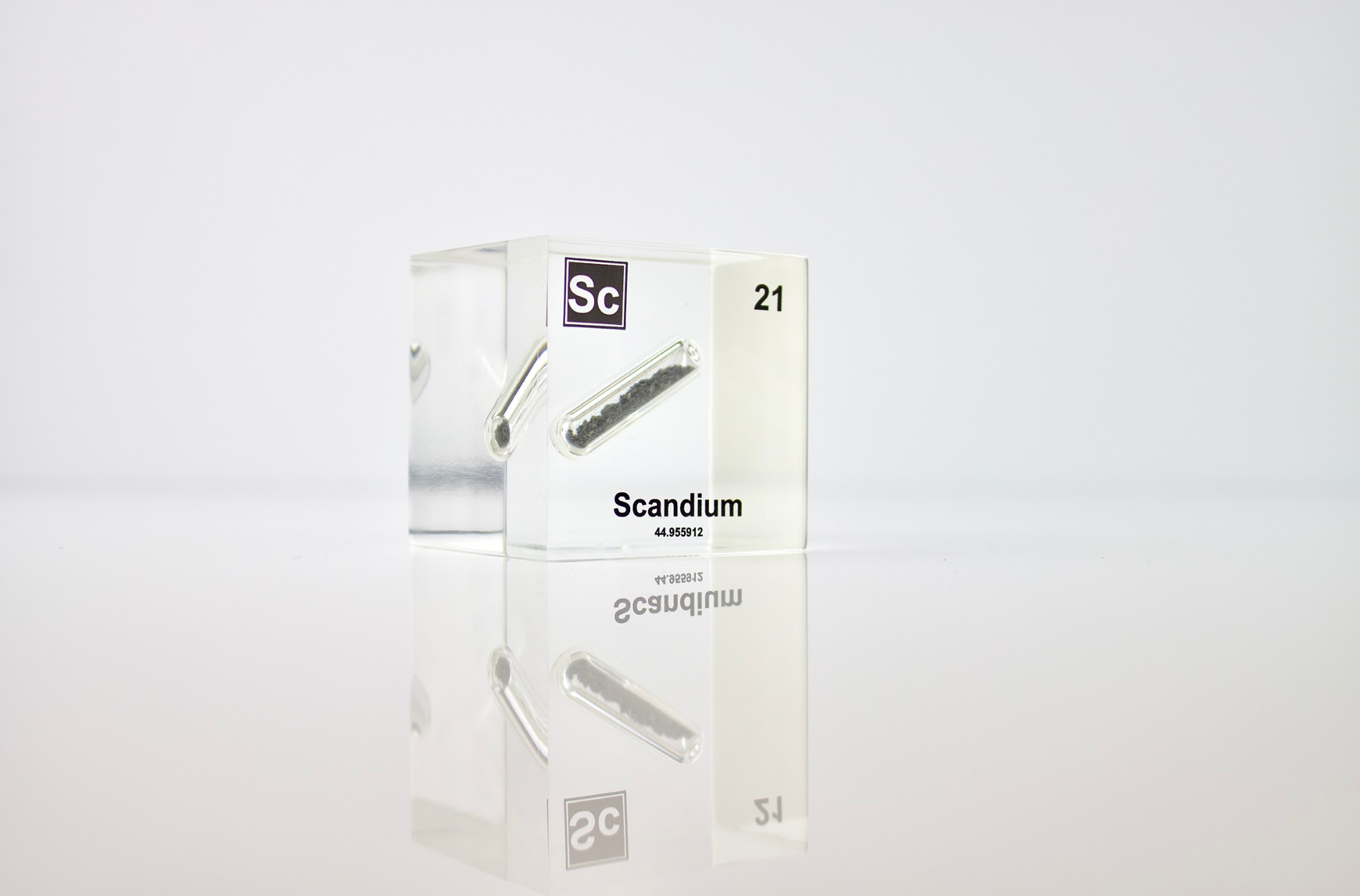 Scandium Element Cube - 2" Acrylic Display - Atomic Number 21