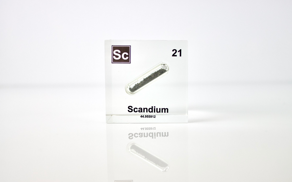Scandium Element Cube - 2" Acrylic Display - Atomic Number 21