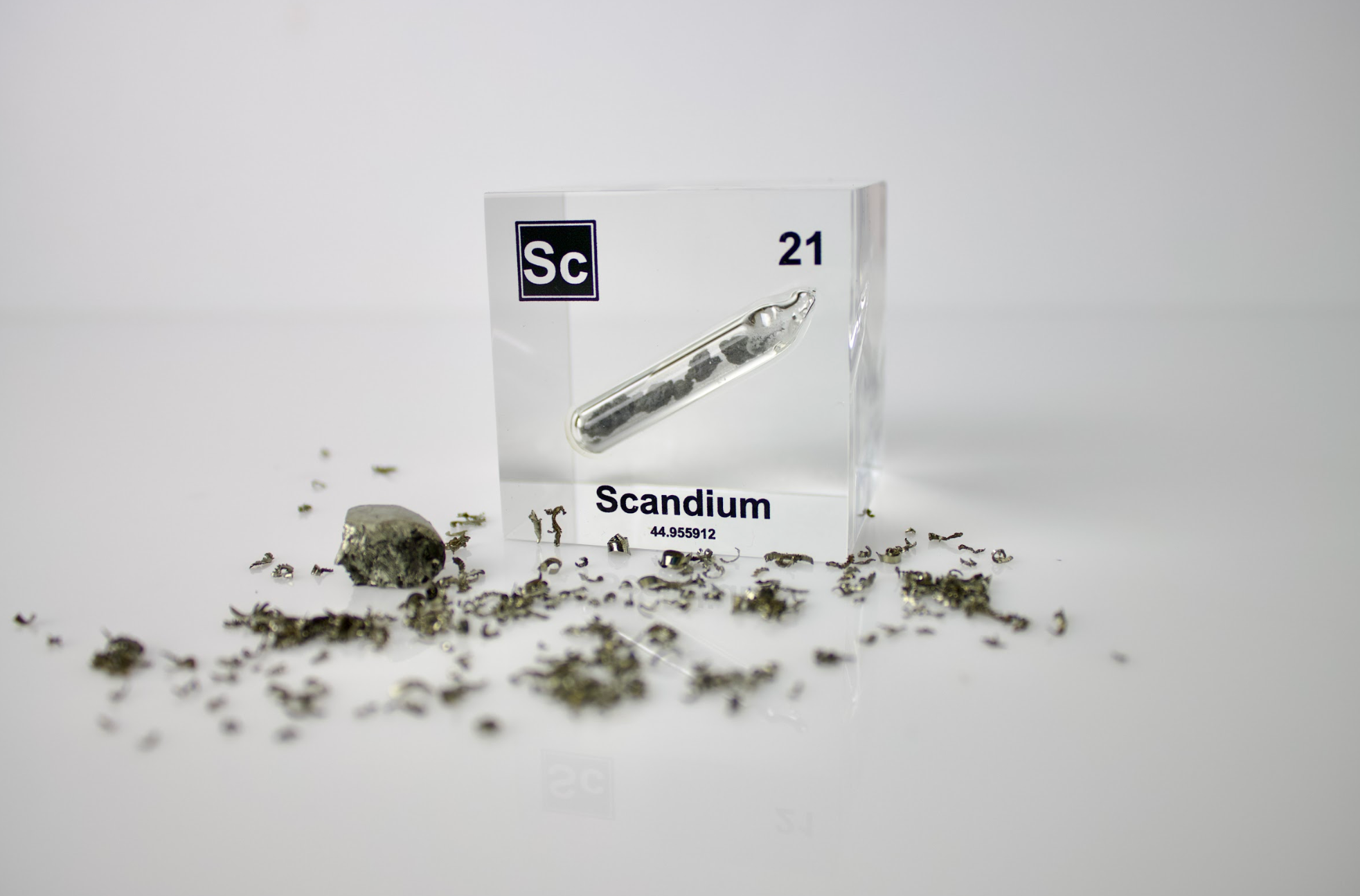 Scandium Element Cube - 2" Acrylic Display - Atomic Number 21