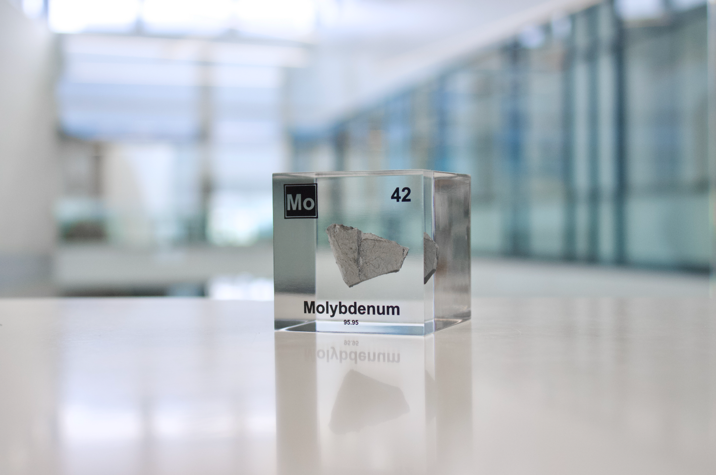 Molybdenum Element Cube - 2" Acrylic Display - Atomic Number 42