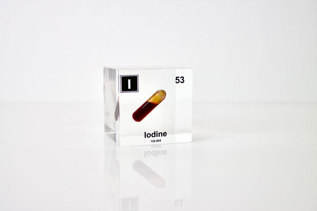 Iodine Element Cube - 2" Acrylic Display - Atomic Number 53