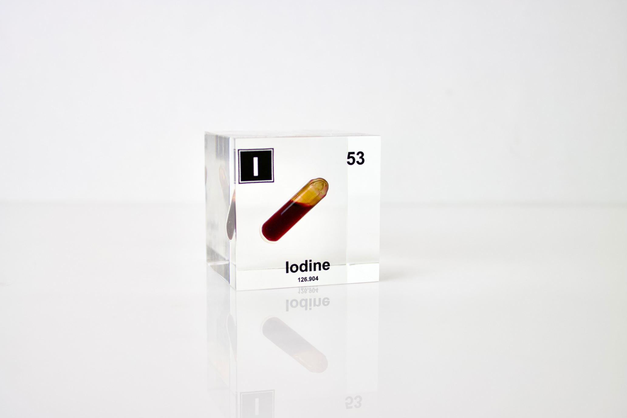 Iodine Element Cube - 2" Acrylic Display - Atomic Number 53